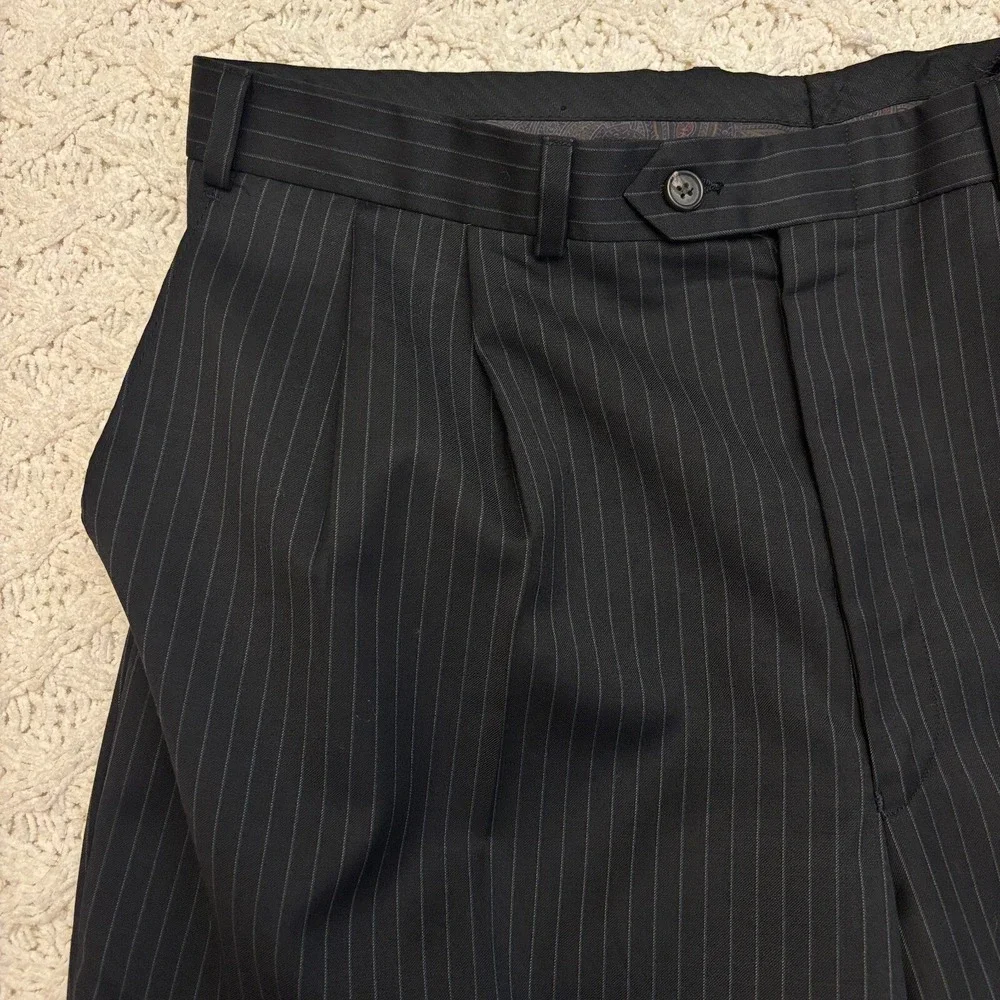 Ralph Lauren‎ Pinstripe Suit Set Wool 2-Button Blazer 48 L Pants 36x32.5 MINT